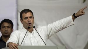 Congress President Rahul Gandhi on Wednesday slammed Prime Minister Narendra Modi over his remarks that no major blasts had taken place in the country since 2014, saying there had been as many as 942 major bombings over the past five years.(Satish Bate/HT Photo) Congress President Rahul Gandhi on Wednesday slammed Prime Minister Narendra Modi over his remarks that no major blasts had taken place in the country since 2014, saying there had been as many as 942 major bombings over the past five years.(Satish Bate/HT Photo)