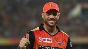 SRH player David Warner.(PTI) SRH player David Warner.(PTI)