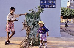 Children at the corner of Rue Lally Tollendal in the French quarter of Pondicherry in a photograph clicked in 1997.(Gamma-Rapho via Getty Images) Children at the corner of Rue Lally Tollendal in the French quarter of Pondicherry in a photograph clicked in 1997.(Gamma-Rapho via Getty Images)