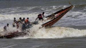 Very heavy rainfall has been forecast for north and coastal Srikakulam, coastal Vizianagaram and scattered showers over Visakhapatnam and coastal areas of East Godavari are expected till Friday afternoon.(PTI PHOTO) Very heavy rainfall has been forecast for north and coastal Srikakulam, coastal Vizianagaram and scattered showers over Visakhapatnam and coastal areas of East Godavari are expected till Friday afternoon.(PTI PHOTO)