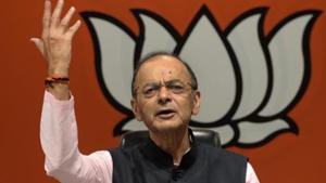 Finance minister Arun Jaitley on Friday hit out at Congress president Rahul Gandhi, saying his attempt at “revenge” against Prime Minister Narendra Modi may not succeed, and will end up as revenge against his own party.(Mohd Zakir/HT PHOTO) Finance minister Arun Jaitley on Friday hit out at Congress president Rahul Gandhi, saying his attempt at “revenge” against Prime Minister Narendra Modi may not succeed, and will end up as revenge against his own party.(Mohd Zakir/HT PHOTO)