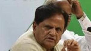 Senior party leaders Ahmed Patel, Abhishek Manu Singhvi and Jairam Ramesh submitted a memorandum at the Commission demanding that apart from the special observers in every booth, more video-recording facilities be made available, special micro-observers be appointed, and orders be issued to ensure safety of voters in sensitive areas.(Vipin Kumar/HT PHOTO)