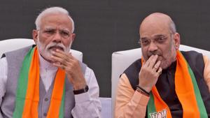 PM Narendra Modi with BJP president Amit Shah.(AP) PM Narendra Modi with BJP president Amit Shah.(AP)