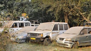 These vehicles are a hindrance as there is not enough parking space at the Pune RTO office.(HT Photo)