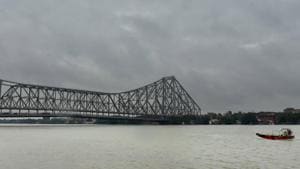 Clouds cover the sky due to cyclone Fani, at Howrah Bridge in Kolkata on Friday. (ANI Photo)