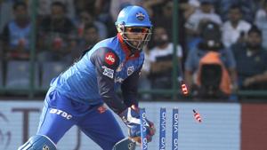 Rishabh Pant of Delhi Capitals dismisses Shreyas Gopal of Rajasthan Royals.(AP) Rishabh Pant of Delhi Capitals dismisses Shreyas Gopal of Rajasthan Royals.(AP)