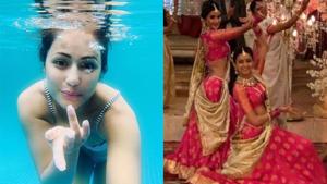 Hina Khan has shared a picture from her swimming session on her Instagram account. Hina Khan has shared a picture from her swimming session on her Instagram account.