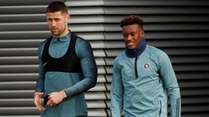 Chelsea's Gary Cahill and Callum Hudson-Odoi during training.(Action Images via Reuters) Chelsea's Gary Cahill and Callum Hudson-Odoi during training.(Action Images via Reuters)