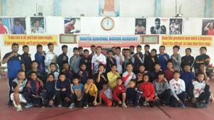 The ‘Sarita Regional Boxing Academy’ has now grown into a full-fledged training centre with 70 children(Hindustan Times) The ‘Sarita Regional Boxing Academy’ has now grown into a full-fledged training centre with 70 children(Hindustan Times)