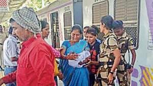 The baby girl was born at Virar station on Monday.(HT Photo) The baby girl was born at Virar station on Monday.(HT Photo)