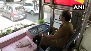 His mobile garden consists of several potted plants.(Twitter/@ANI) His mobile garden consists of several potted plants.(Twitter/@ANI)