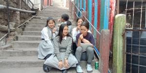 The youngest daughter of Zothanluanga and Lalhlimpuii was the centre of attention and people were walking up to her to congratulate and click photos with her.(HT Photo) The youngest daughter of Zothanluanga and Lalhlimpuii was the centre of attention and people were walking up to her to congratulate and click photos with her.(HT Photo)