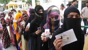 Female voters displaying their inked finger after casting vote during 5th phase of Lok sabha election here at Mujasa village Malihabad in Lucknow.(Deepak Guptaj/HT Photo) Female voters displaying their inked finger after casting vote during 5th phase of Lok sabha election here at Mujasa village Malihabad in Lucknow.(Deepak Guptaj/HT Photo)