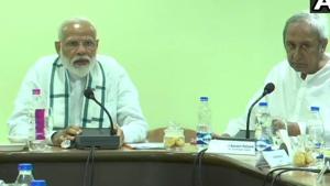 Prime Minister Narendra Modi at a review meeting on cyclone Fani on Monday.(ANI) Prime Minister Narendra Modi at a review meeting on cyclone Fani on Monday.(ANI)