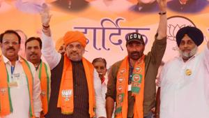 Bharatiya Janata Party (BJP) national president Amit Shah on Sunday said the Narendra Modi government ensured justice to the families of 1984 anti-Sikh riot victims and claimed that the culprits behind the mass massacre will not be spared. .(Photo by Sameer Sehgal/Hindustan Times) Bharatiya Janata Party (BJP) national president Amit Shah on Sunday said the Narendra Modi government ensured justice to the families of 1984 anti-Sikh riot victims and claimed that the culprits behind the mass massacre will not be spared. .(Photo by Sameer Sehgal/Hindustan Times)