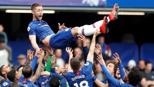 Chelsea's Gary Cahill is thrown in the air by his team mates after the match(Action Images via Reuters) Chelsea's Gary Cahill is thrown in the air by his team mates after the match(Action Images via Reuters)