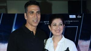 Twinkle Khanna with her husband-actor Akshay Kumar at the screening of the film Blank, in Mumbai.(IANS) Twinkle Khanna with her husband-actor Akshay Kumar at the screening of the film Blank, in Mumbai.(IANS)