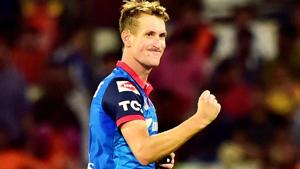 Delhi Capitals (DC) Chris Morris celebrates after taking the wicket of Sunrisers Hyderabad (SH) Deepak Hooda.(PTI) Delhi Capitals (DC) Chris Morris celebrates after taking the wicket of Sunrisers Hyderabad (SH) Deepak Hooda.(PTI)