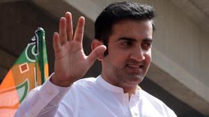 Gautam Gambhir, the former cricketer who dived into politics last month and is fighting his first election from east Delhi, has been a dartboard for his rivals.(Mohd Zakir/HT PHOTO)