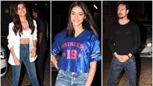 Ananya Panday, Tara Sutaria and Tiger Shroff at Student of the Year 2 screening in Mumbai.(Varinder Chawla) Ananya Panday, Tara Sutaria and Tiger Shroff at Student of the Year 2 screening in Mumbai.(Varinder Chawla)