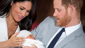Earlier, speaking in St George’s Hall at Windsor Castle as Prince Harry cradled their two-day-old child, Markel said, “He has the sweetest temperament, he’s really calm”.(REUTERS) Earlier, speaking in St George’s Hall at Windsor Castle as Prince Harry cradled their two-day-old child, Markel said, “He has the sweetest temperament, he’s really calm”.(REUTERS)