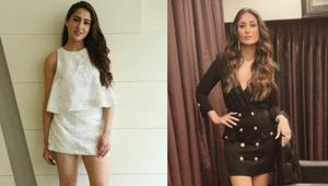 Sara Ali Khan and Kareena Kapoor in must have dresses of the season.(Instagram) Sara Ali Khan and Kareena Kapoor in must have dresses of the season.(Instagram)
