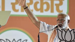 Modi said people will be able to make a choice between those who stand to protect those who are guilty of sedition and those who live and die to protect and preserve India’s integrity.(Sanjeev Verma/HT PHOTO) Modi said people will be able to make a choice between those who stand to protect those who are guilty of sedition and those who live and die to protect and preserve India’s integrity.(Sanjeev Verma/HT PHOTO)