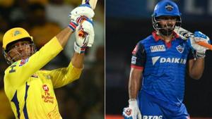 MS Dhoni and Rishabh Pant will be up against each other when CSK take on DC in IPL Qualifier 2 at Vizag.(HTPhoto)