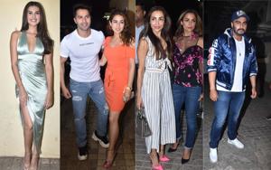 Tara Sutaria, Varun Dhawan, Sara Ali Khan , Malaika Arora, Amrita Arora and Arjun Kapoor at Student of the Year 2 screening in Mumbai.(Varinder Chawla) Tara Sutaria, Varun Dhawan, Sara Ali Khan , Malaika Arora, Amrita Arora and Arjun Kapoor at Student of the Year 2 screening in Mumbai.(Varinder Chawla)