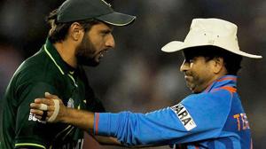 File-photo-of-Shahid-Afridi-with-Sachin-Tendulkar(Agencies) File-photo-of-Shahid-Afridi-with-Sachin-Tendulkar(Agencies)