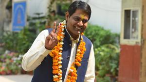 Brijesh Goyal, the Aam Aadmi Party’s (AAP) candidate from the New Delhi Lok Sabha constituency, is contesting elections for the first time.(Amal KS/HT PHOTO) Brijesh Goyal, the Aam Aadmi Party’s (AAP) candidate from the New Delhi Lok Sabha constituency, is contesting elections for the first time.(Amal KS/HT PHOTO)