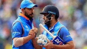 A file photo of Yuvraj Singh (L) and Rohit Sharma.(Twitter) A file photo of Yuvraj Singh (L) and Rohit Sharma.(Twitter)