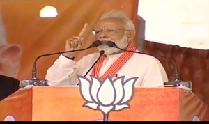 PM Modi hit out at Gehlot Government, Congress and called out the artists who returned their awards.(Twitter/@BJP4india)