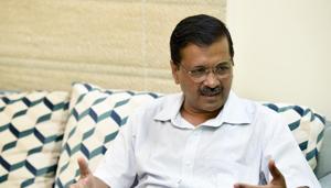 In an interview with Hindustan Times, Kejriwal said that with the Congress not standing a chance of winning a single seat in the Capital, an alliance would have been like giving three seats to the BJP.(Arvind Yadav/HT PHOTO) In an interview with Hindustan Times, Kejriwal said that with the Congress not standing a chance of winning a single seat in the Capital, an alliance would have been like giving three seats to the BJP.(Arvind Yadav/HT PHOTO)