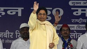 In her first and only rally in Delhi this elections, Bahujan Samaj Party chief Mayawati Friday sought the support of Purvanchali voters in the national capital and criticised her own party’s Delhi unit for “not being careful enough” in fielding candidates in the city.(Biplov Bhuyan/HT PHOTO)