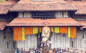 Celebrity elephant ‘Thechikottukavu Ramachandran’ plays a cameo role announcing the beginning of Thirussur Pooram, Kerala’s biggest cultural pageant, on Sunday.(HT Photo) Celebrity elephant ‘Thechikottukavu Ramachandran’ plays a cameo role announcing the beginning of Thirussur Pooram, Kerala’s biggest cultural pageant, on Sunday.(HT Photo)