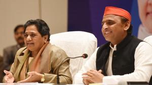 SP and its one-time arch rival Bahujan Samaj Party (BSP) have formed an alliance , hoping to turn caste dynamics in their favour and stop the BJP’s resurgent march in UP.(Subhankar Chakraborty/HT FILE PHOTO)
