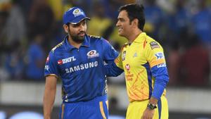 File image of Rohit Sharma and MS Dhoni.(AFP) File image of Rohit Sharma and MS Dhoni.(AFP)