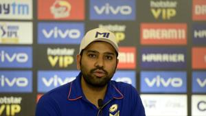 Mumbai Indian captain Rohit Sharma speaks at a press conference ahead of the 2019 IPL Twenty20 final cricket match between Mumbai Indians and Chennai Super Kings in Hyderabad on May 11, 2019(AFP) Mumbai Indian captain Rohit Sharma speaks at a press conference ahead of the 2019 IPL Twenty20 final cricket match between Mumbai Indians and Chennai Super Kings in Hyderabad on May 11, 2019(AFP)