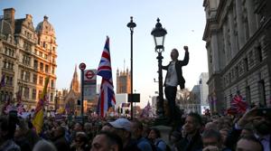 A survey published in The Observer suggests that support for the Brexit party launched in April has soared to a level higher than that of the two main parties, reflecting continued anger among voters.(REUTERS) A survey published in The Observer suggests that support for the Brexit party launched in April has soared to a level higher than that of the two main parties, reflecting continued anger among voters.(REUTERS)