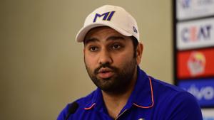 Hyderabad: Mumbai Indians (MI) captain Rohit Sharma addresses a press conference ahead of the Indian Premier League 2019 (IPL T20) cricket Final match against Chennai Super Kings (CSK) in Hyderabad, Saturday, May 11, 2019(PTI) Hyderabad: Mumbai Indians (MI) captain Rohit Sharma addresses a press conference ahead of the Indian Premier League 2019 (IPL T20) cricket Final match against Chennai Super Kings (CSK) in Hyderabad, Saturday, May 11, 2019(PTI)