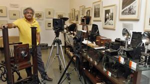 Photographer Aditya Arya at the Vintage Camera Museum in his house in Gurugram.(Sanjeev Verma / HT Photo) Photographer Aditya Arya at the Vintage Camera Museum in his house in Gurugram.(Sanjeev Verma / HT Photo)