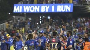 Members of Mumbai Indians team celebrate after their win in the VIVO IPL T20 cricket final match between Mumbai Indians and Chennai Super Kings in Hyderabad, India, Sunday, May 12, 2019(AP) Members of Mumbai Indians team celebrate after their win in the VIVO IPL T20 cricket final match between Mumbai Indians and Chennai Super Kings in Hyderabad, India, Sunday, May 12, 2019(AP)