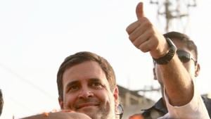 File photo of Congress president Rahul Gandhi during campaign trail. File photo of Congress president Rahul Gandhi during campaign trail.
