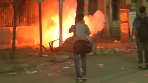 Motorcycle set ablaze during Shah’s rally in Kolkata(ANI)
