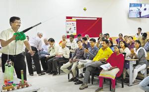 IISER’S Centre of Excellence in Science and Mathematics Education (COESME) conducted the workshop which included hands-on scientific projects in Science(HT PHOTO) IISER’S Centre of Excellence in Science and Mathematics Education (COESME) conducted the workshop which included hands-on scientific projects in Science(HT PHOTO)