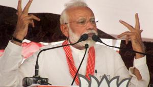 “Congress is struggling to win 50 seats because the Congress leader is confused and their thinking is diffused,” PM Modi said.(PTI file photo)