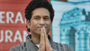 Sachin Tendulkar during the New Delhi Marathon at Jawaharlal Nehru Stadium.(PTI) Sachin Tendulkar during the New Delhi Marathon at Jawaharlal Nehru Stadium.(PTI)