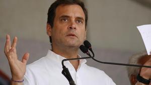Congress president Rahul Gandhi Wednesday lashed out at Narendra Modi, saying the Prime Minister thinks “only person can run the country” while actually it is the people who run the nation.(ANI Photo)