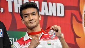 India's Shiva Thapa (60kg) poses for photos after securing a bronze medal at Asian Wrestling Championships 2019, in Bangkok, Thailand, Friday, April 26, 2019.(PTI) India's Shiva Thapa (60kg) poses for photos after securing a bronze medal at Asian Wrestling Championships 2019, in Bangkok, Thailand, Friday, April 26, 2019.(PTI)